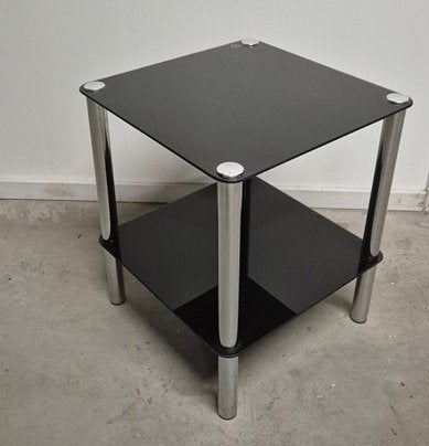 Bijzettafel glazen plaat, 45 tot 60 cm, Minder dan 55 cm, Rond, Ophalen of Verzenden