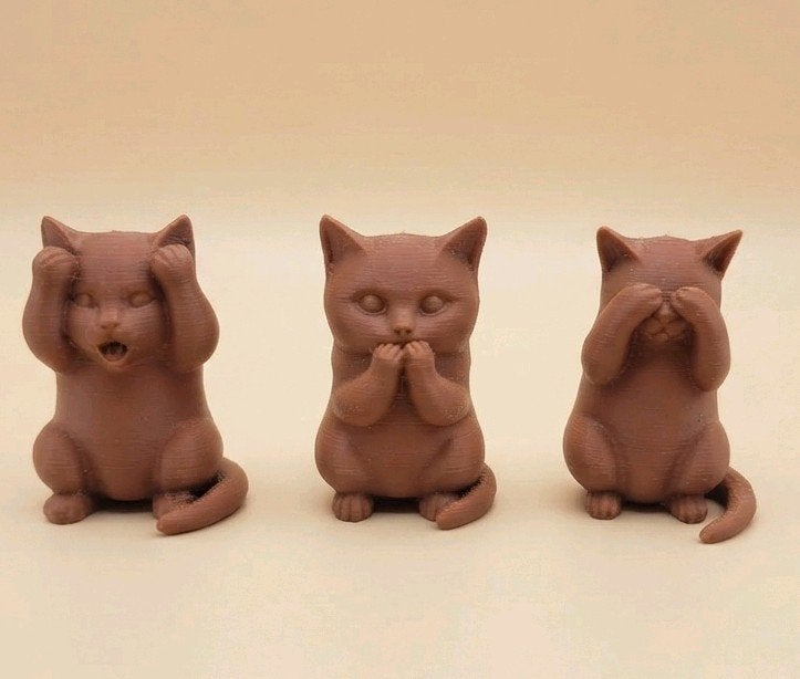 Horen, Zien, zwijgen, the three wise, de drie wijze kat, cat, Verzamelen, Ophalen of Verzenden, Zo goed als nieuw, Dier