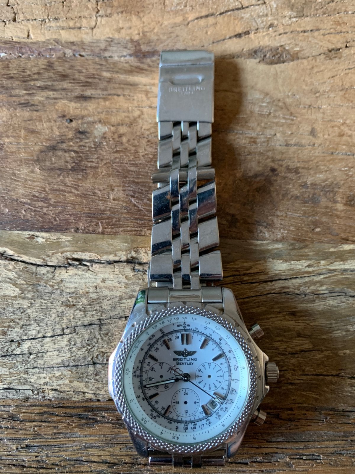 Horloge, Ophalen, Zo goed als nieuw, Leer, Overige merken