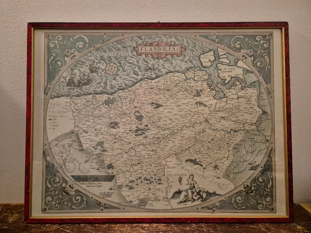 Prent Flandria, Gebruikt, Ophalen of Verzenden, Voor 1940, Prent