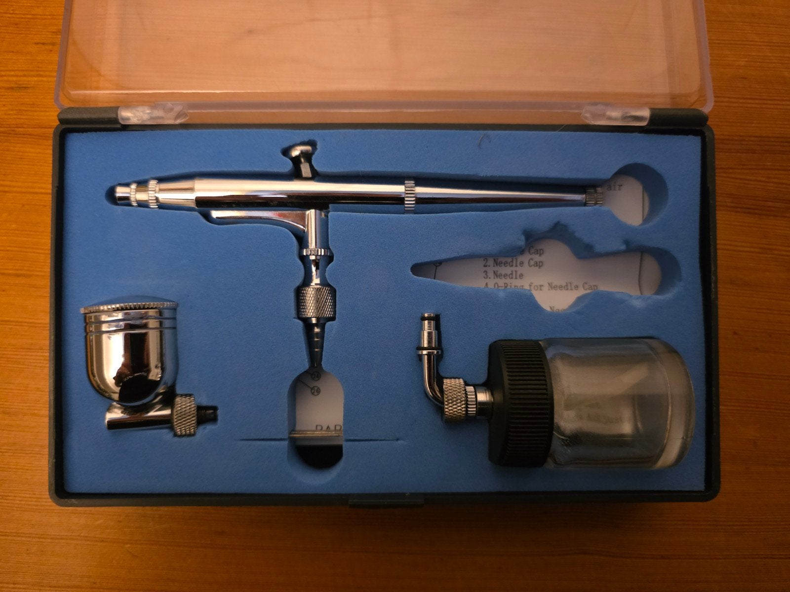 Airbrush Set met metalen cup en glazen pot, Ophalen of Verzenden, Zo goed als nieuw