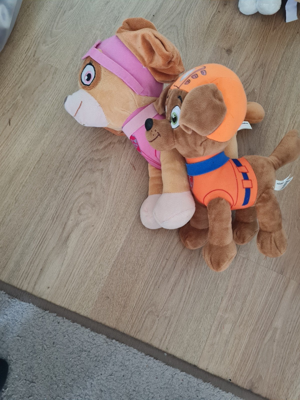 Paw Patrol knuffels: Skye en Zuma, Gebruikt, Middelgroot (20 tot 80 cm), Meerkleurig, Paw Patrol