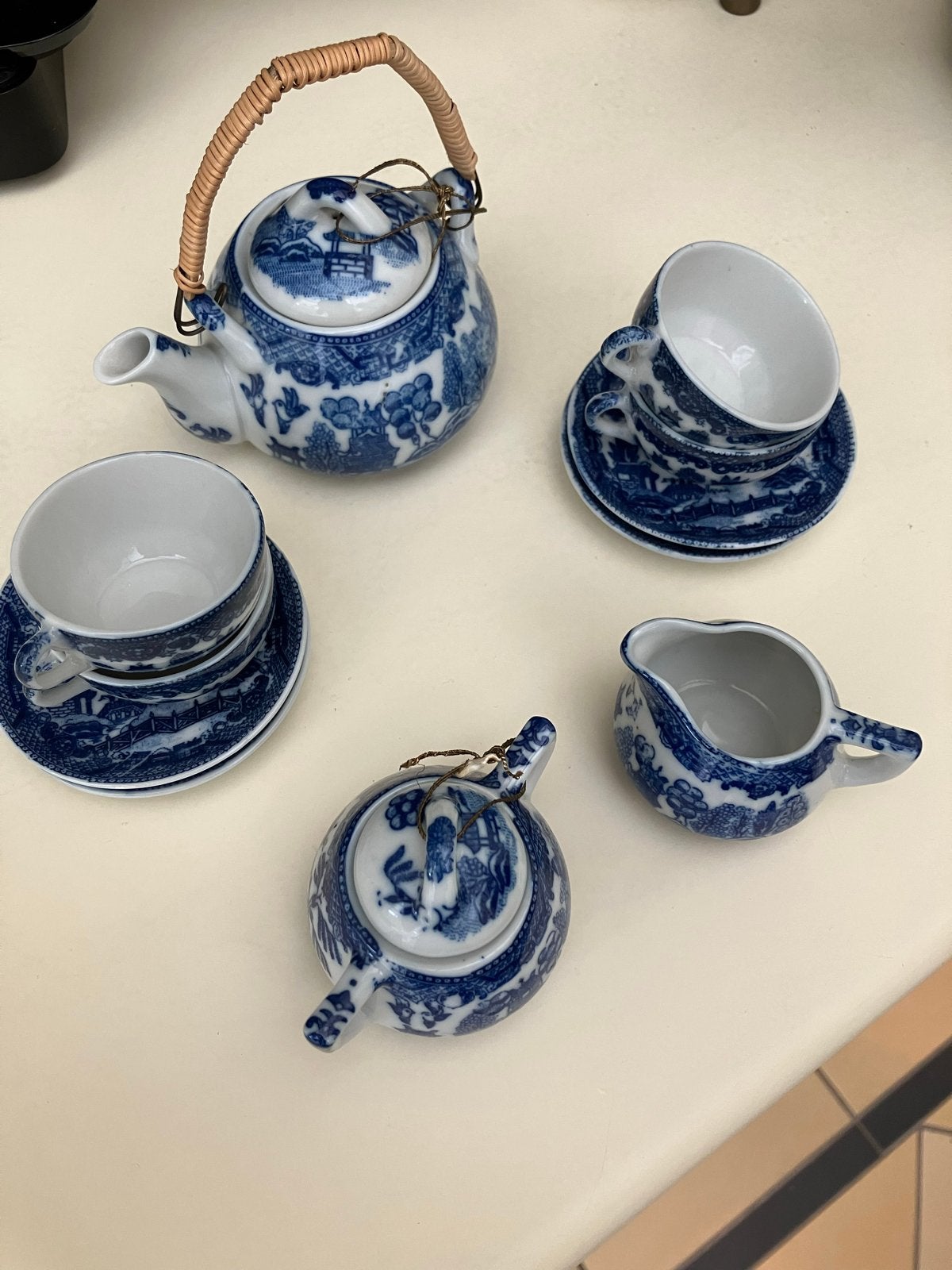 Kinderthee servies Old Willow - Compleet setje, Ophalen, Gebruikt, Compleet servies, Klassiek