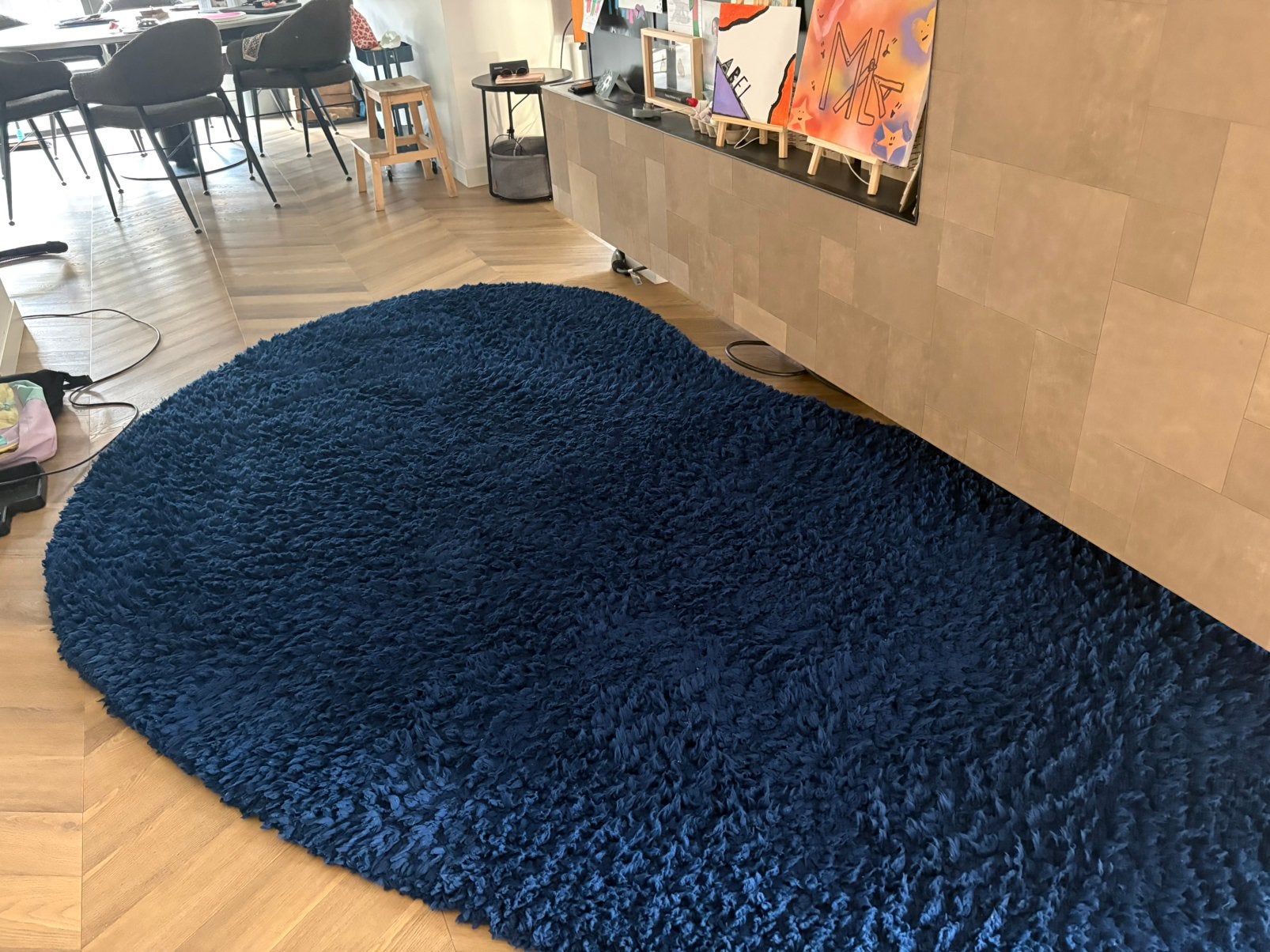 Vloerkleed blauw, Ophalen, Blauw, Zo goed als nieuw, 200 cm of meer