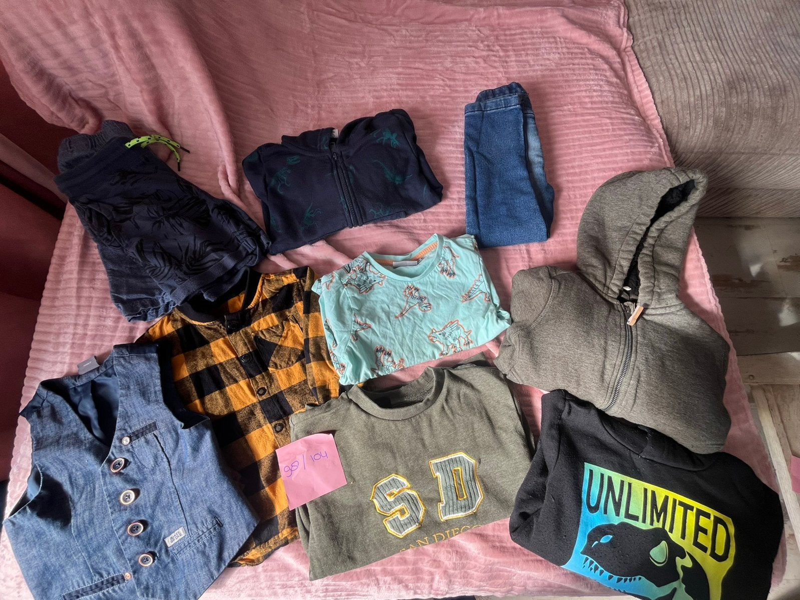 10 stuks jongens kleding 98/104, Ophalen of Verzenden, Gebruikt, Maat 98