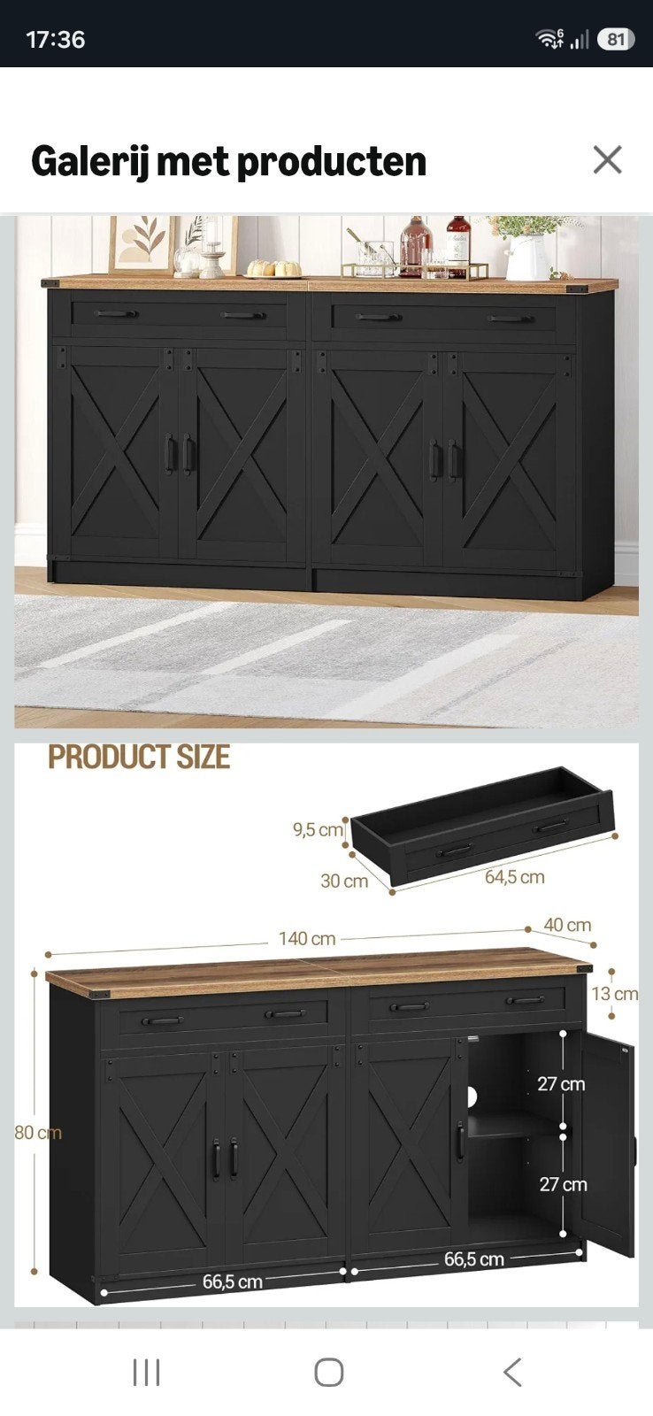 dressoir NIEUW in doos, Ophalen, Nieuw, 25 tot 50 cm