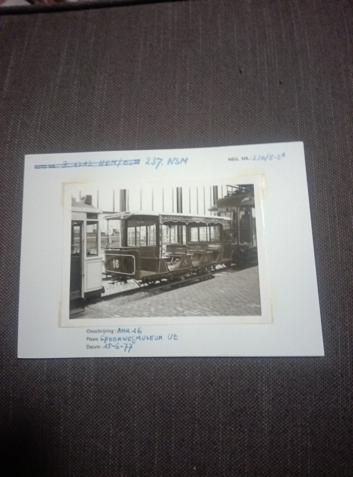 Historische Tram AHR 16 Spoorwegmuseum Utrecht Foto, Ophalen of Verzenden, Gebruikt, Tram, Kaart of Prent