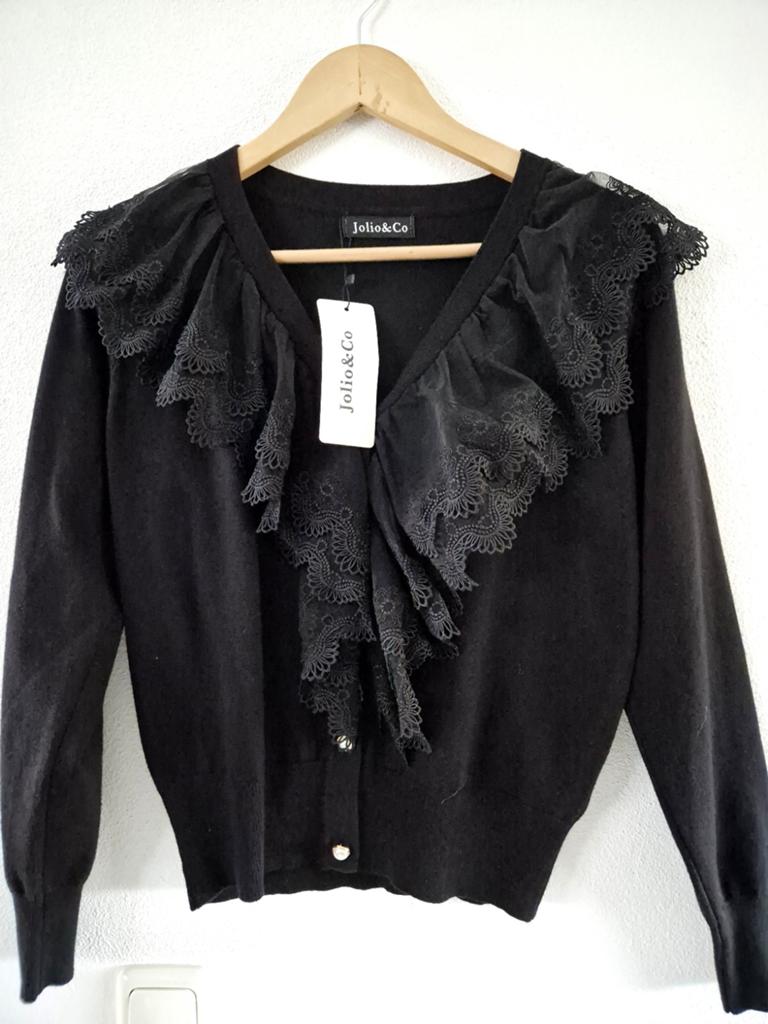Romantischique vestje met ruches one size nieuw, Ophalen of Verzenden, Nieuw, Maat 38/40 (M), Zwart