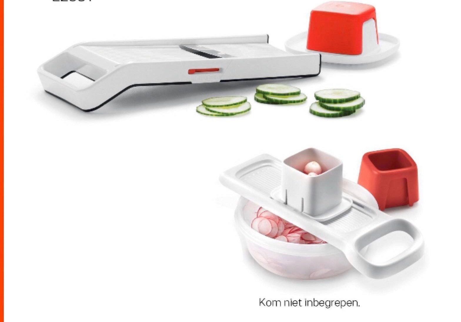 Tupperware Mandoline Snijder - Splinternieuw, Wit, Overige typen, Nieuw, Ophalen of Verzenden
