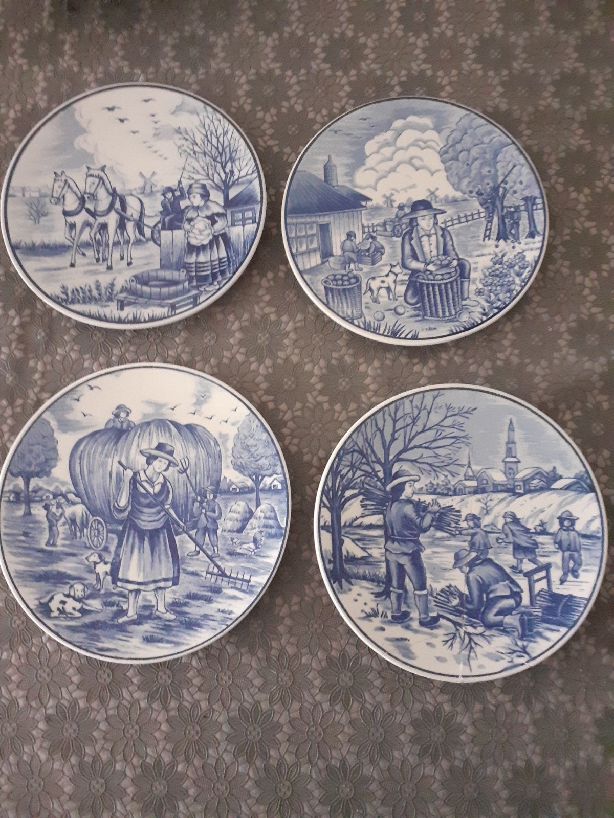 De 4 jaargetijden bordjes, Ophalen of Verzenden