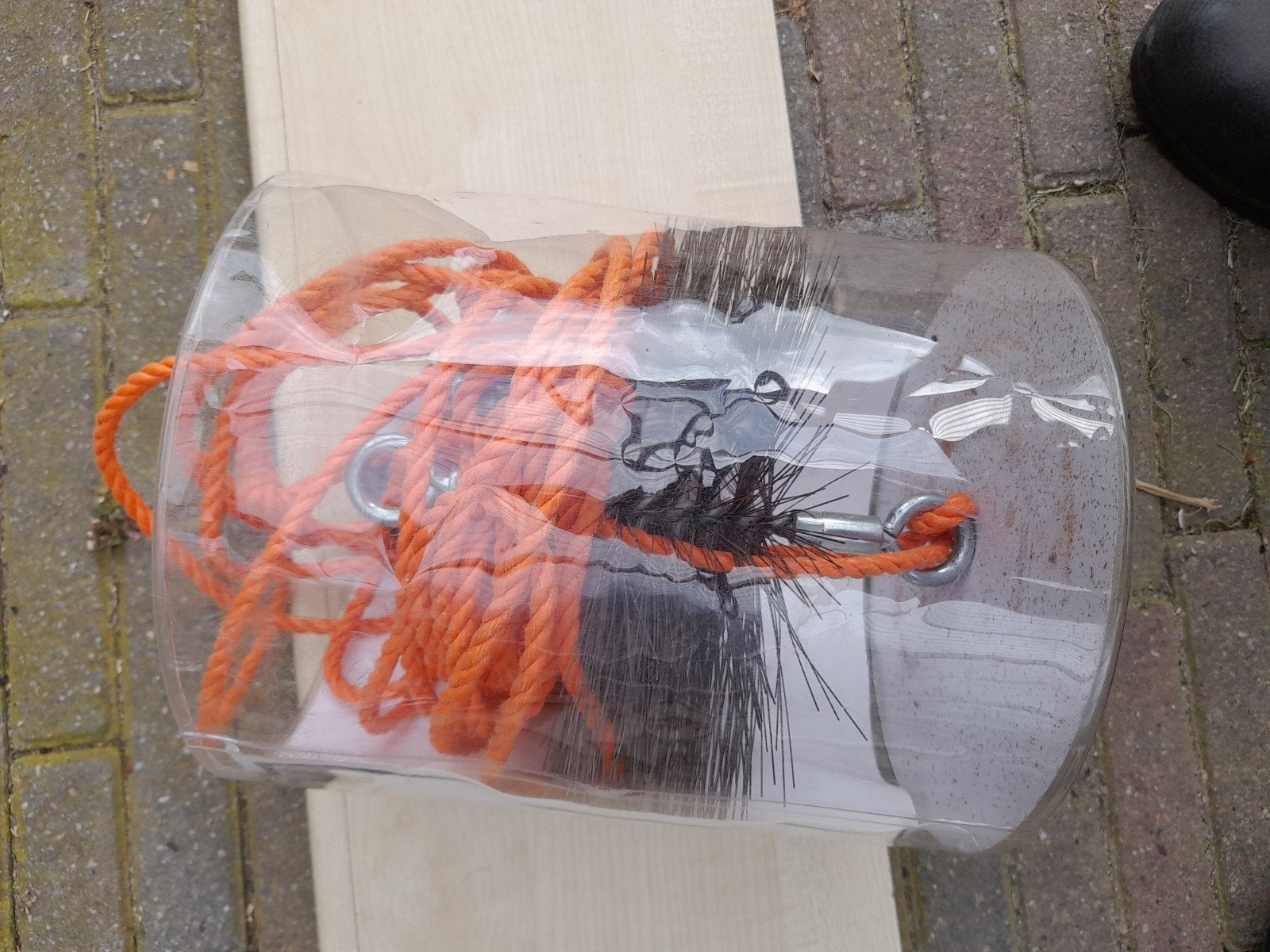 Schoorsteenveegset met staalborstel en 10m nylon koord, Ophalen, Nieuw