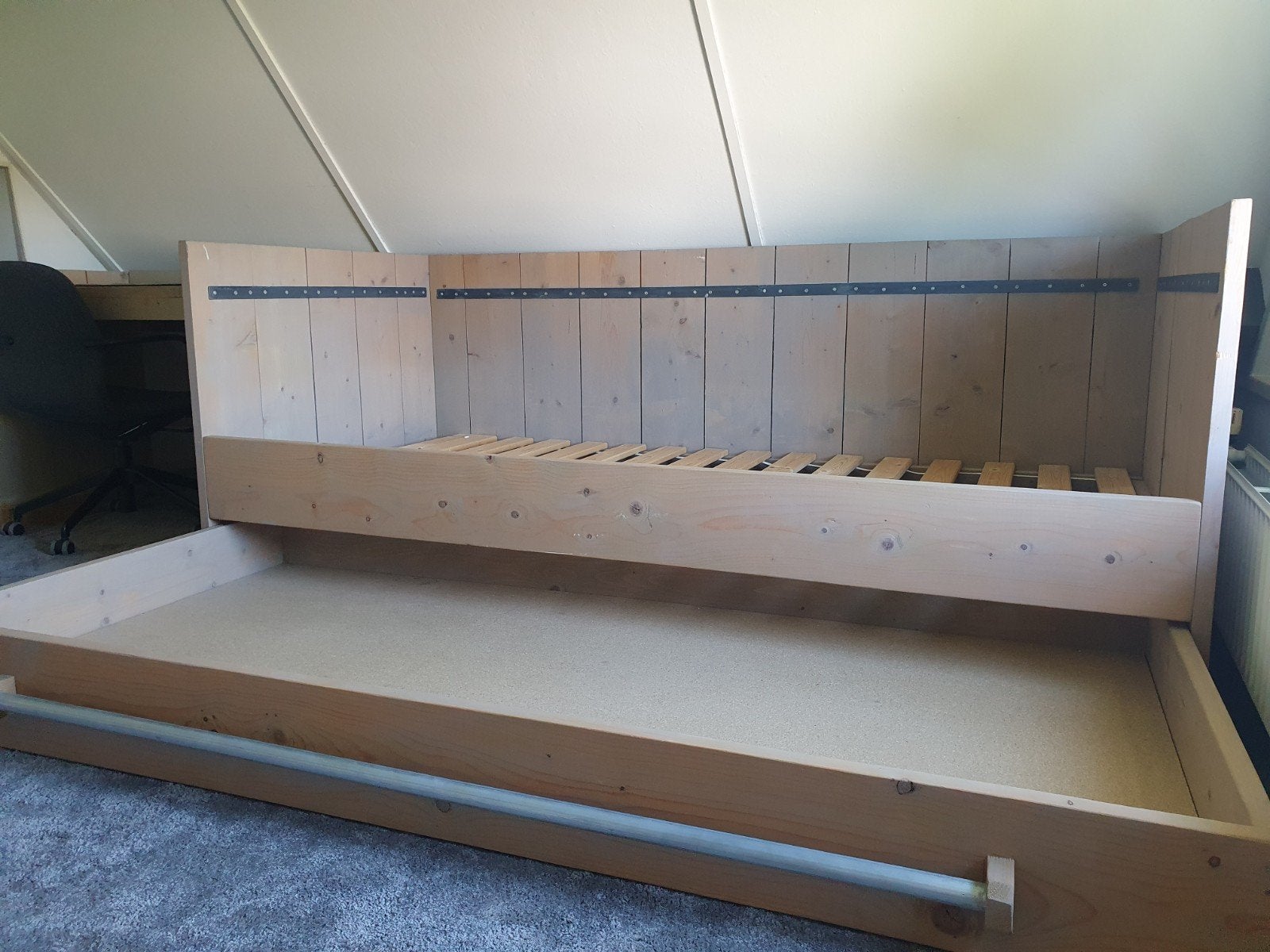 Mooi steigerhout bed!, 90 cm, Eenpersoons, Steigerhout, Ophalen of Verzenden