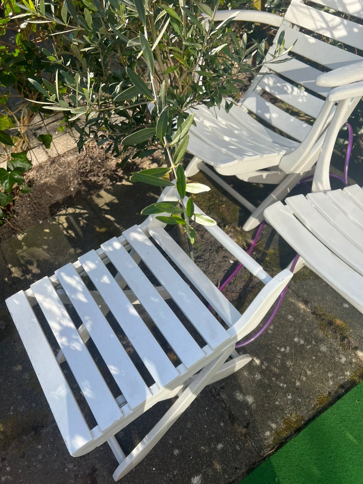 Hard houten tuinset, 3 dlg, Ophalen of Verzenden, Zo goed als nieuw, Hout