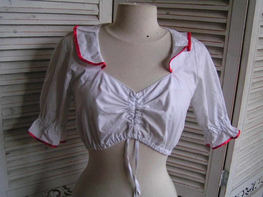 tiroler dirndl blouse maat M nr DD 943, Maat 38/40 (M), Carnaval, Verzenden, Zo goed als nieuw