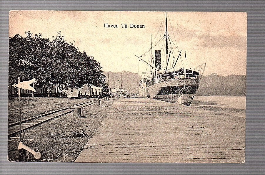Ned Indië haven + trein Tji Donan  1905 (14-27), Ophalen of Verzenden, Voor 1920, Buiten Europa