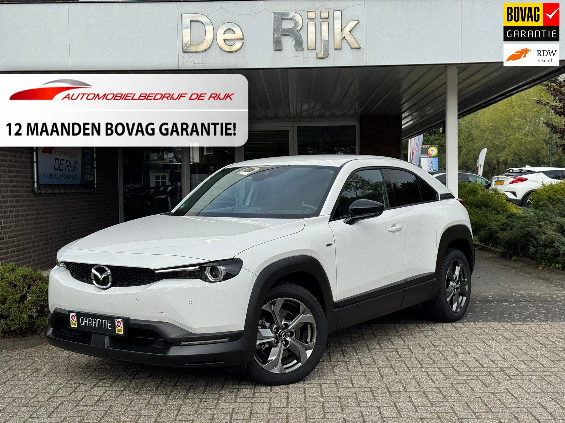 Mazda MX-30 E-SkyActiv 145 Advantage 36 kWh | Navi, Camera,, Auto's, Gebruikt, 35 kWh, Leder en Stof, Wit