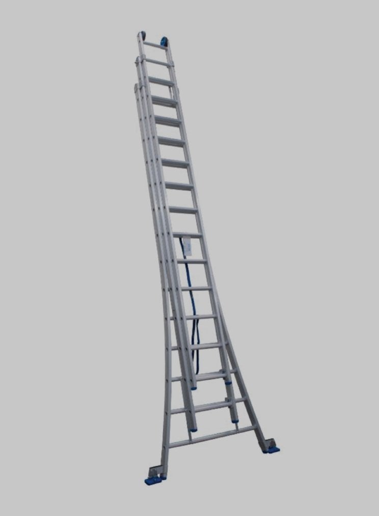 Driedelige Ladder tehuur / huren en nokladder tehuur, Doe-het-zelf en Verbouw, Gereedschap | Overige machines, Ophalen of Verzenden