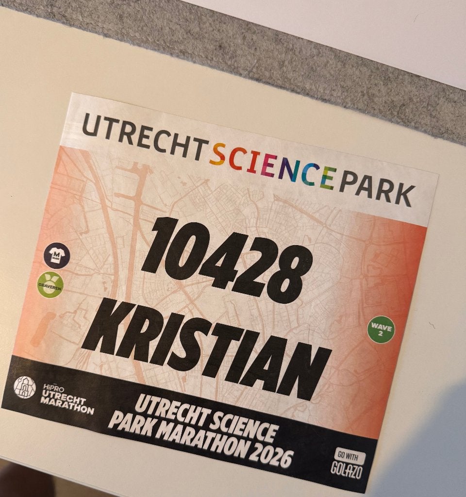Hipro Utrecht Marathon - Startbewijs, Eén persoon