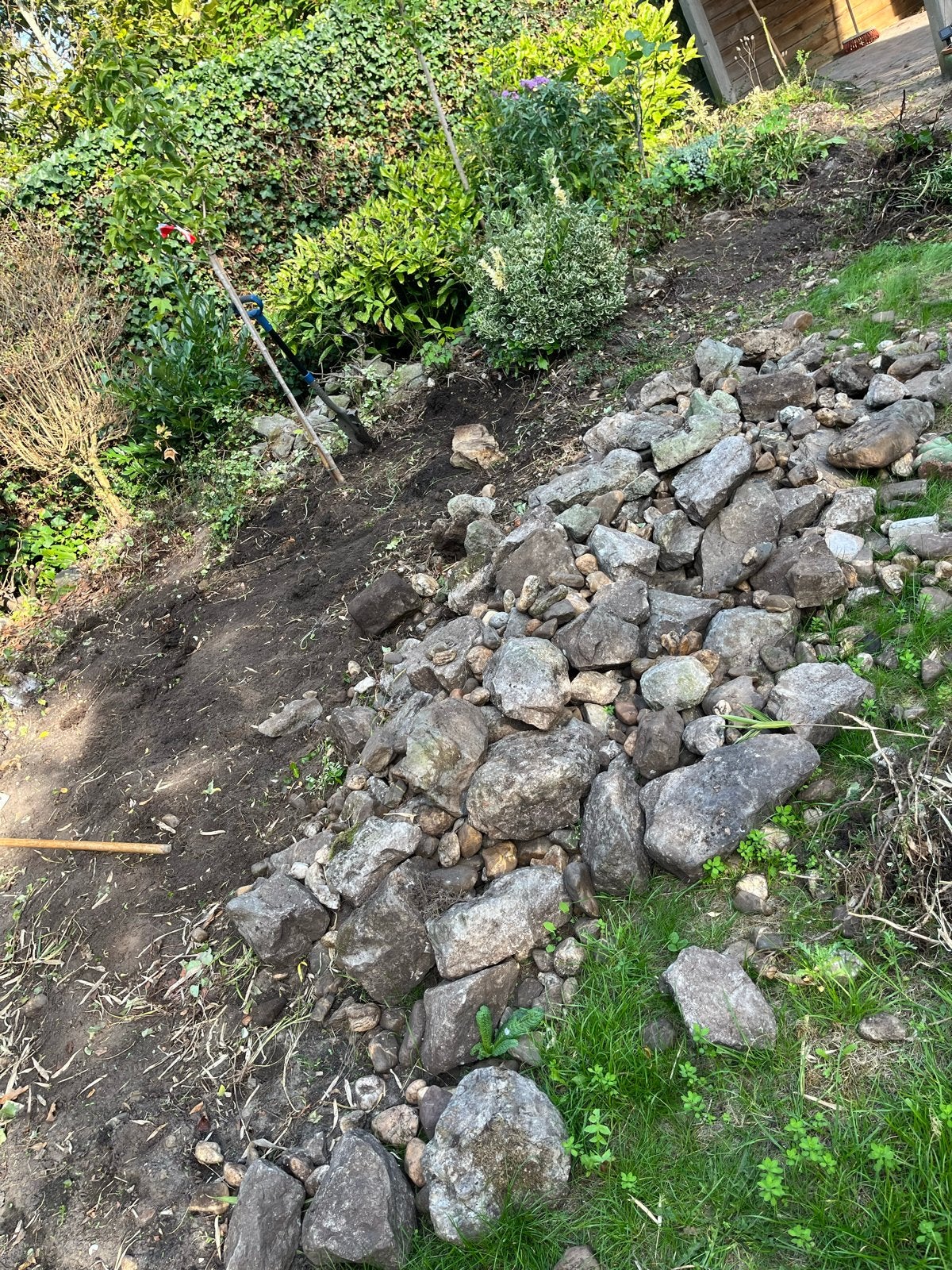 Grote partij natuurstenen rotsen en keien voor tuin, Tuin en Terras, Ophalen, Overige materialen, Gebruikt, Kei