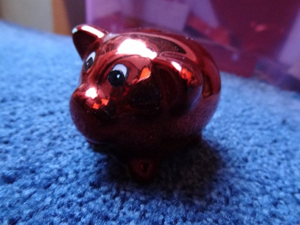 Rood Mini Spaarvarkentje, Ophalen of Verzenden, Zo goed als nieuw, Kunststof, Dier