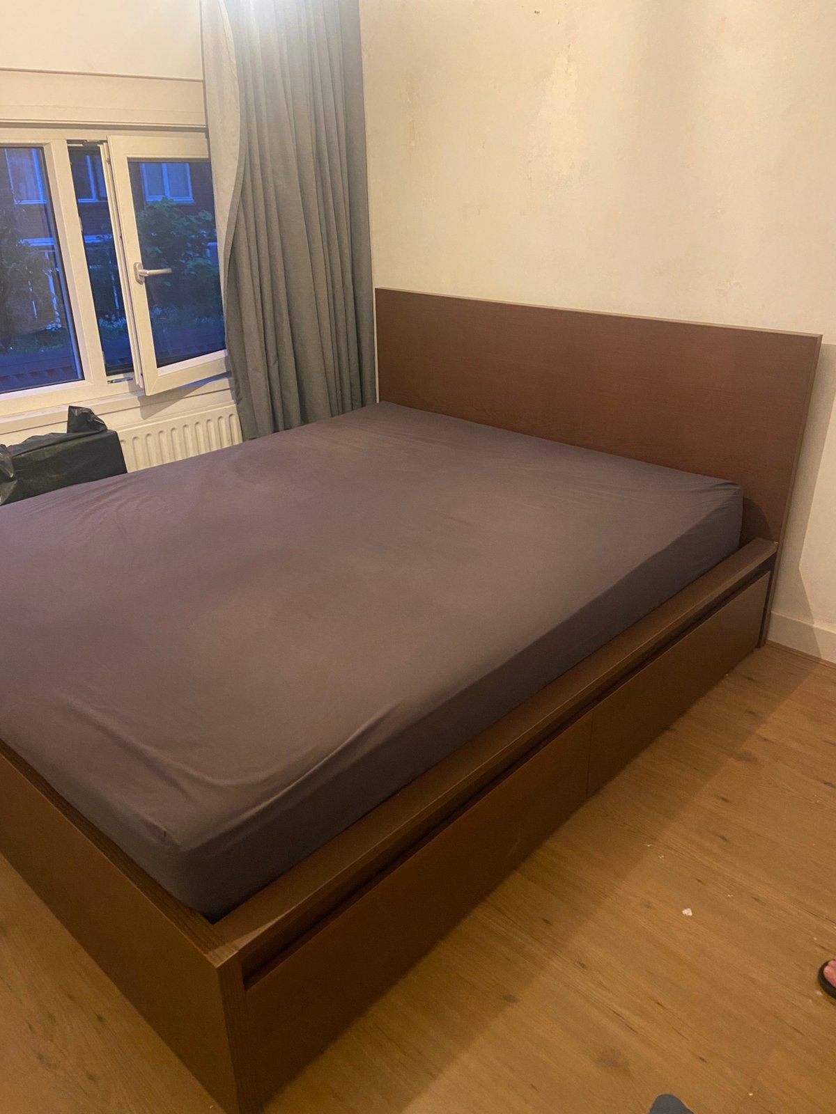 Malm bed ikea 160x200, Ophalen, Wit, Tweepersoons, Zo goed als nieuw
