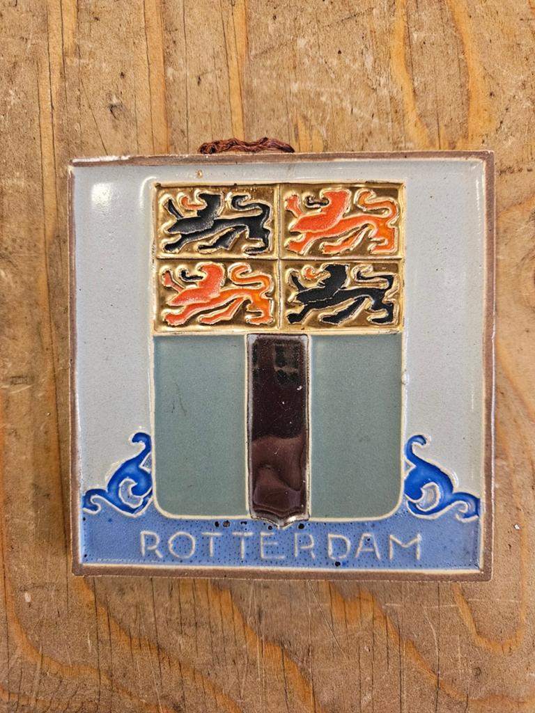 Vintage Westraven Rotterdam Tegel - Wanddecoratie, Antiek en Kunst, Antiek | Wandborden en Tegels, Ophalen of Verzenden
