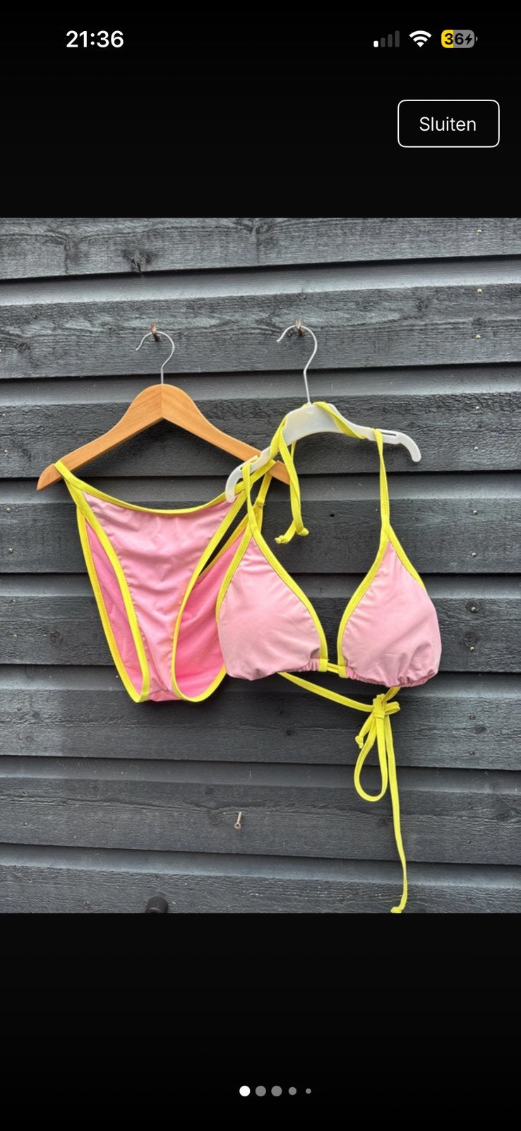 Mooie triangel bikini, Ophalen of Verzenden, Zo goed als nieuw, Geel, Bikini