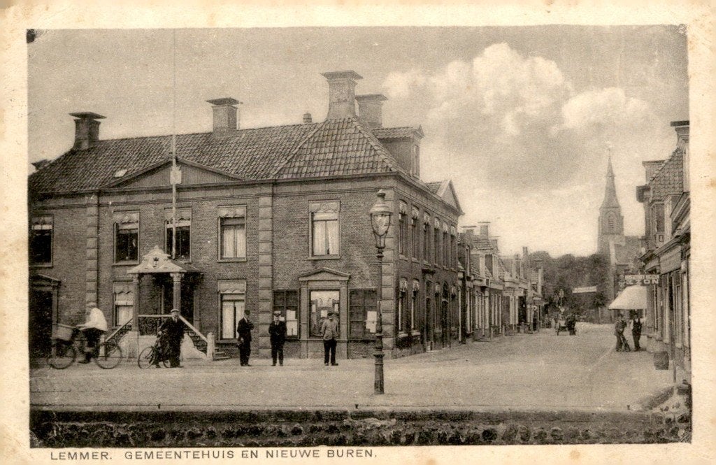 Lemmer Gemeentehuis en Nieuwe Buren # 117, Verzenden, Voor 1920, Gelopen, Friesland