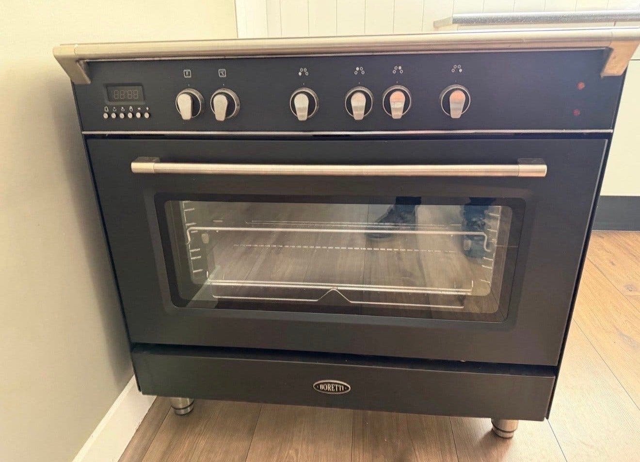 Boretti Elektrisch Fornuis met Kookplaat en Oven, Ophalen, Gebruikt, Hete lucht, 60 cm of meer
