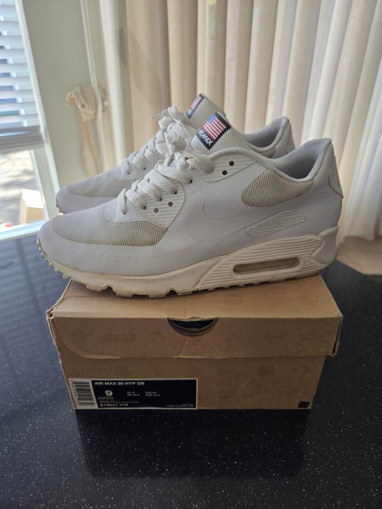 Nike Air Max 90 Independence Day White US 9, Wit, Nike, Ophalen of Verzenden, Sneakers of Gympen