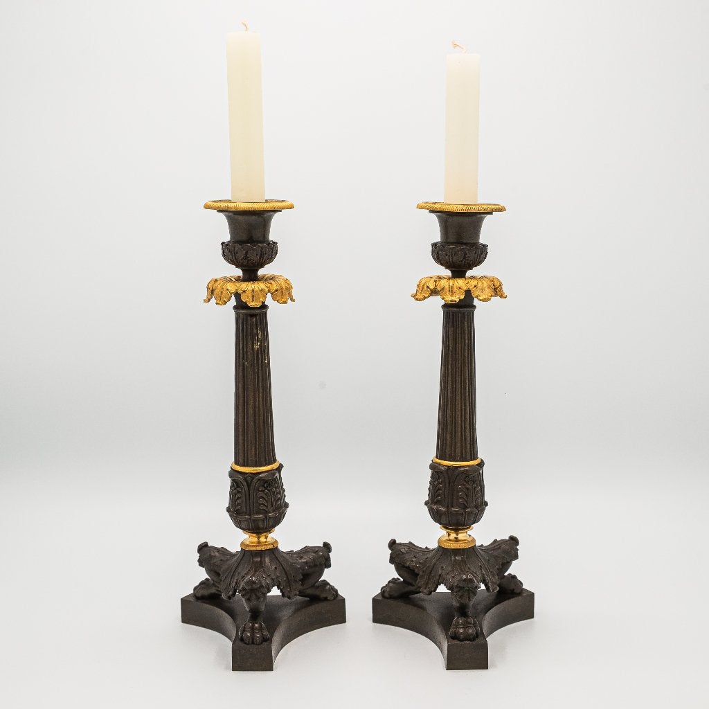 Set kandelaartjes, Charles X, circa 1830, Ophalen of Verzenden, Koper of Brons