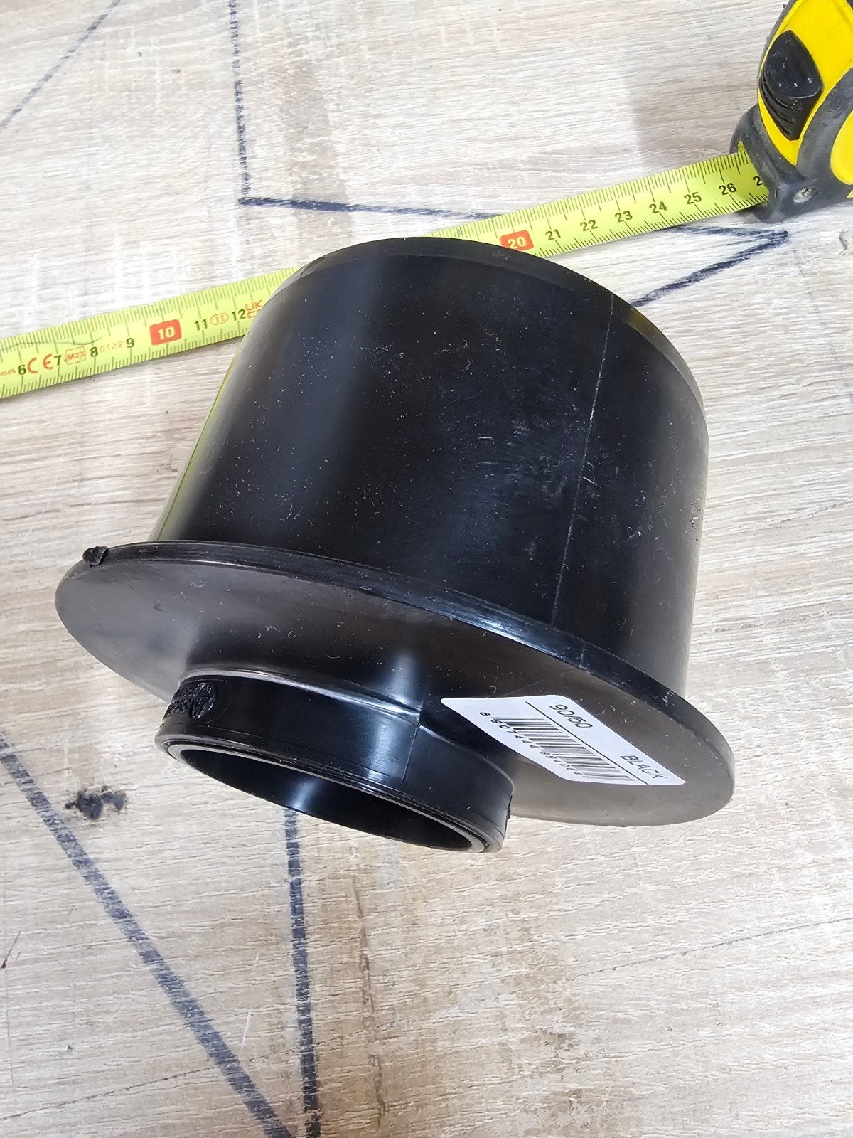 10 x Zwarte PVC Afvoer Verloopstuk 90/50 mm, Doe-het-zelf en Verbouw, Buizen en Afvoer, Ophalen of Verzenden, Nieuw, Pvc