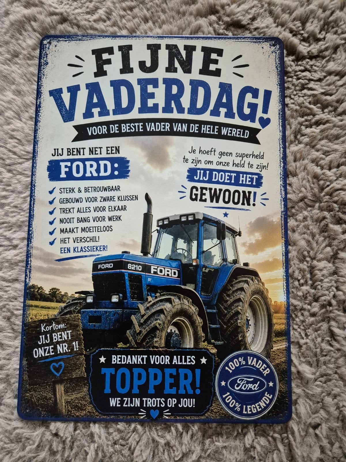 Vaderdag ford reclamebord, Verzamelen, Merken en Reclamevoorwerpen, Ophalen of Verzenden, Nieuw, Reclamebord