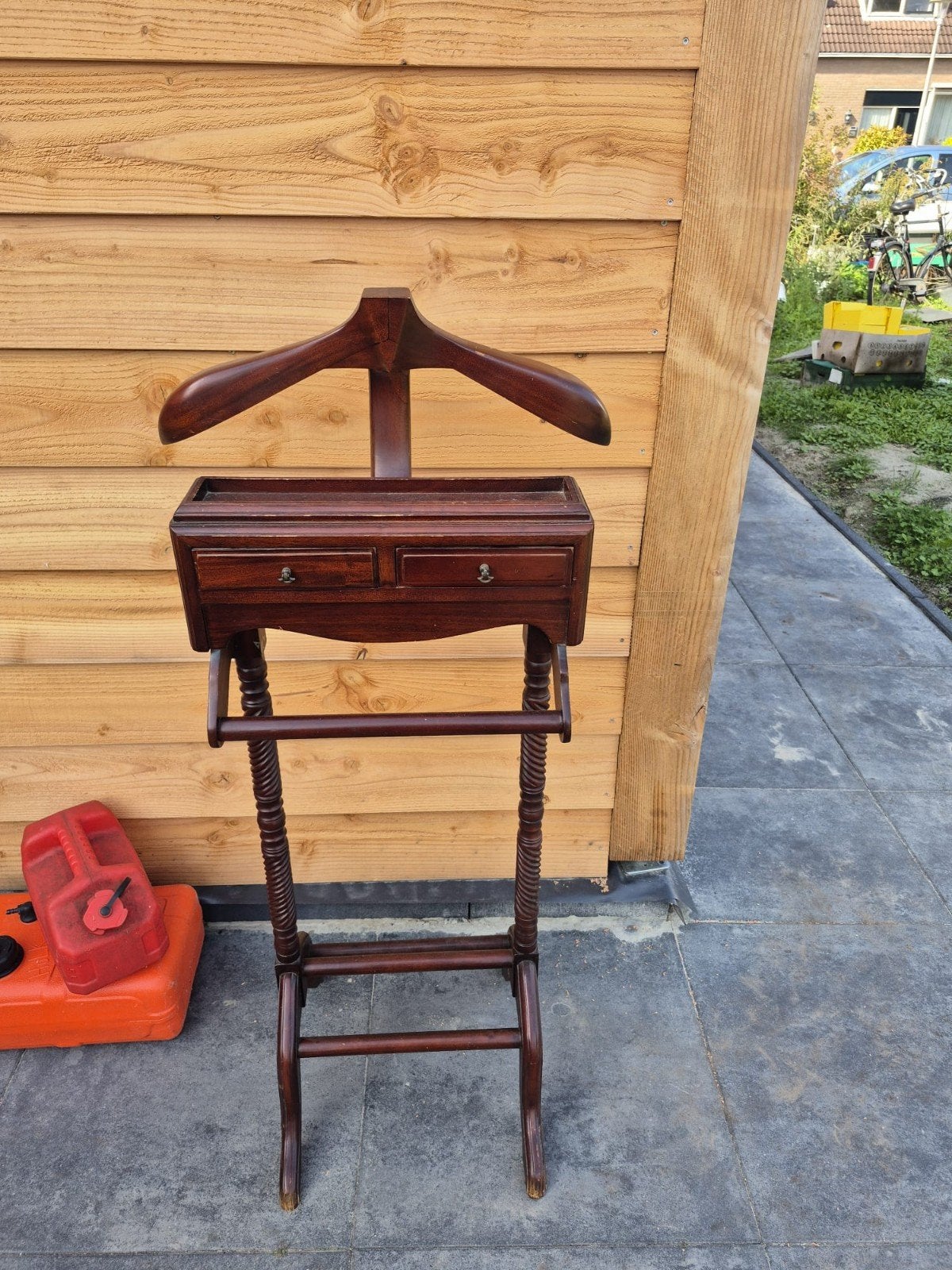 Vintage Heren Valet Stand - Kledingrek met Lades, Ophalen