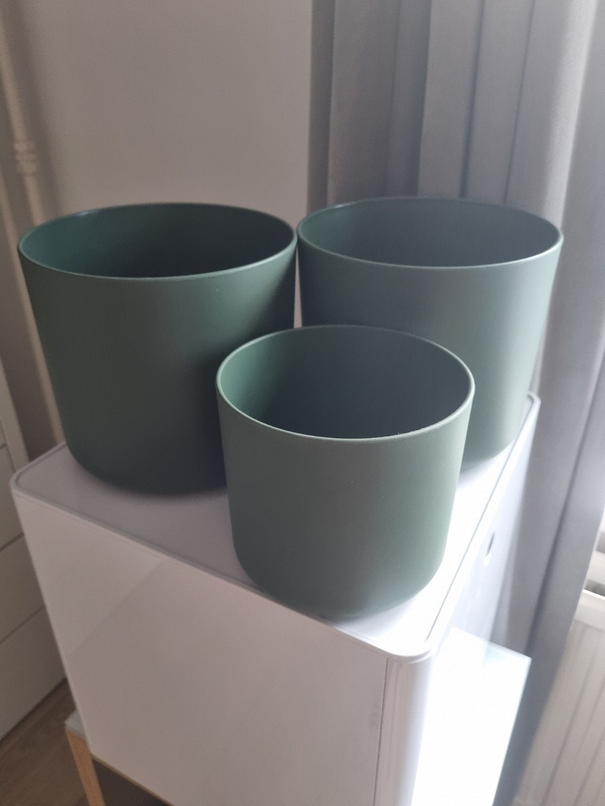 Elho bloempotten groen 3 stuks ZGAN, Kunststof, Rond, Ophalen of Verzenden, Zo goed als nieuw