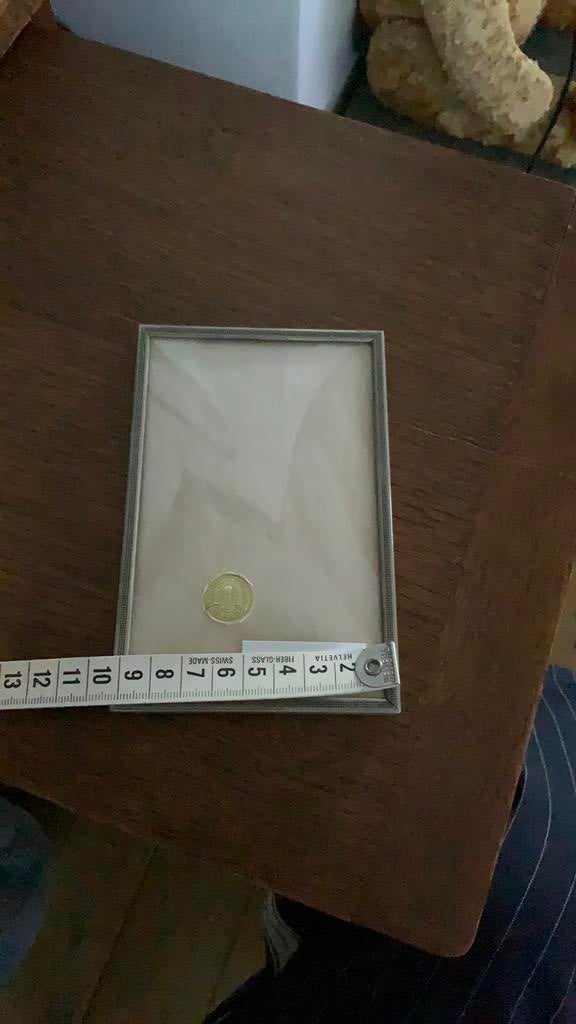 Fotolijstje oud ,met bolglas 14-9 cm, Ophalen, Zo goed als nieuw