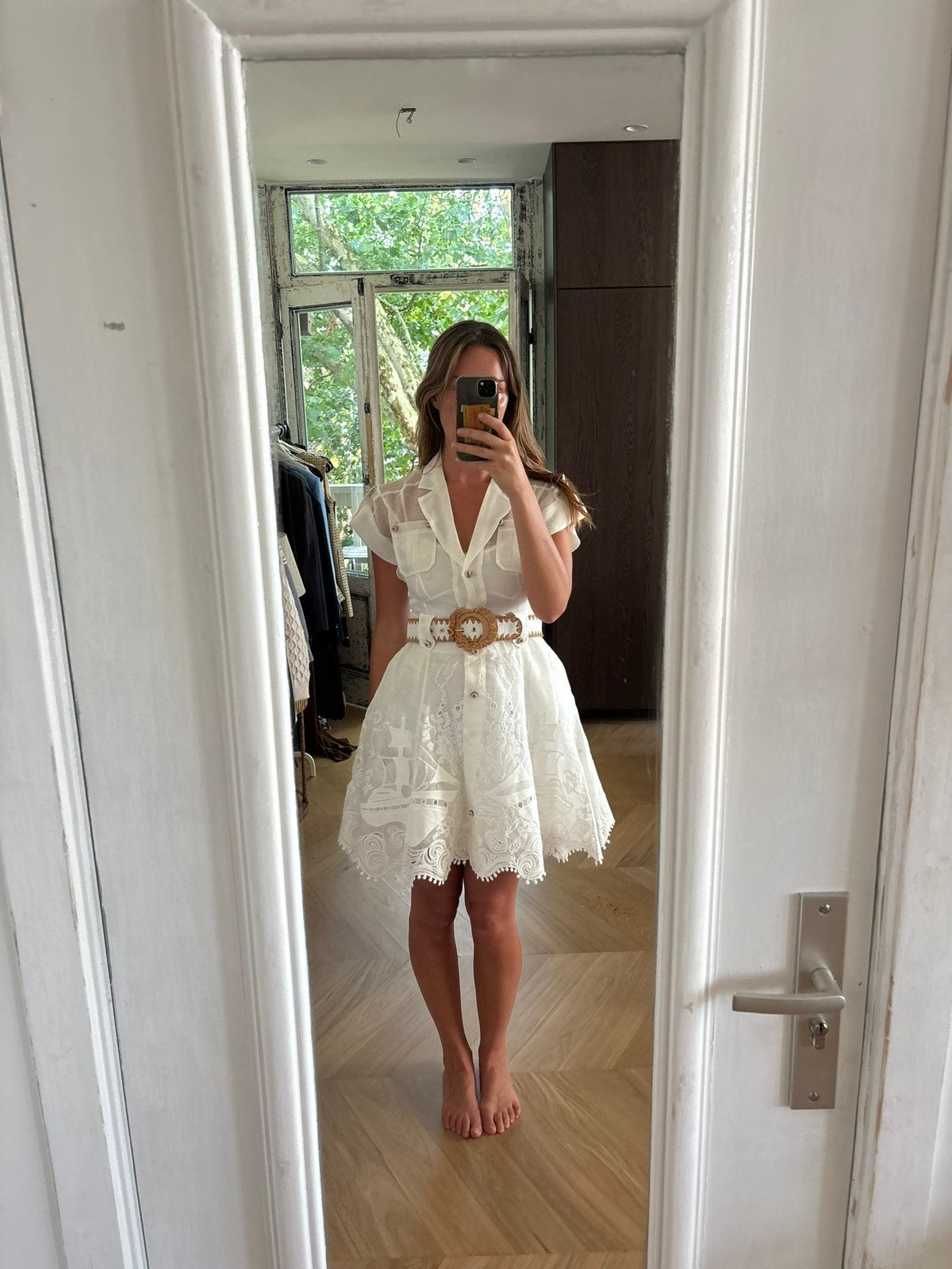 Zimmermann white lace mini dress Size S / Zimmermann size 0, Kleding | Dames, Jurken, Wit, Nieuw, Ophalen of Verzenden, Maat 36 (S)