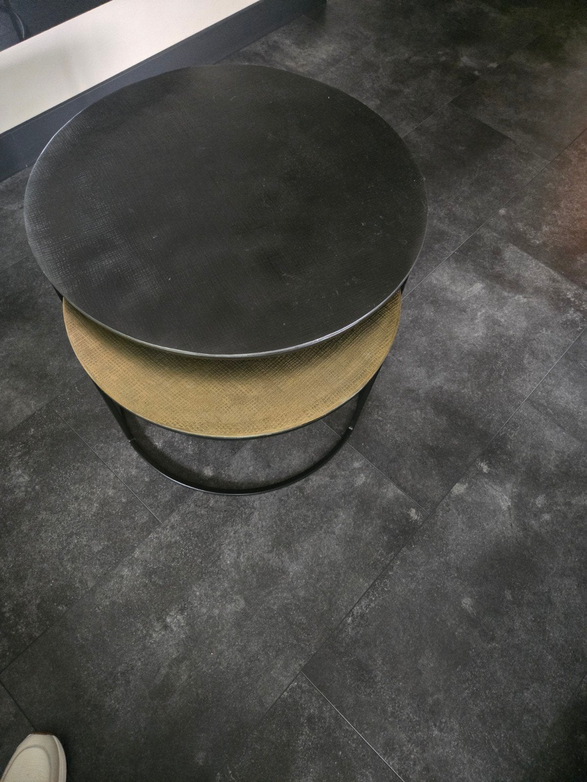 Salontafels. Zwart brons, Huis en Inrichting, Tafels | Salontafels, Ophalen, 50 tot 100 cm, Rond, 50 tot 100 cm