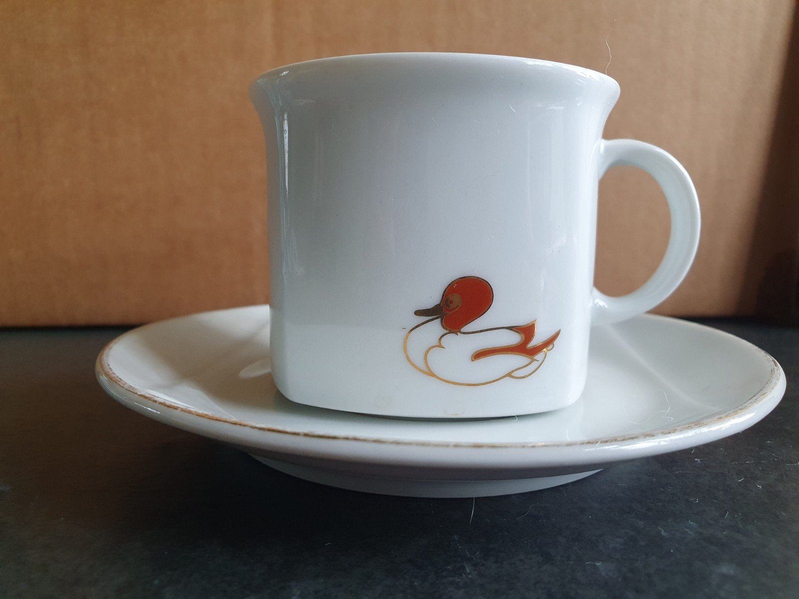 Vintage Bauscher Weiden Bavaria kop en schotel met eendje, Antiek en Kunst, Ophalen of Verzenden