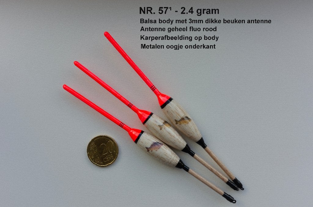 KARPERDOBBER HANDBUILT NR. 57¹ / 2½ gr, Ophalen of Verzenden, Nieuw, Dobber of Lood