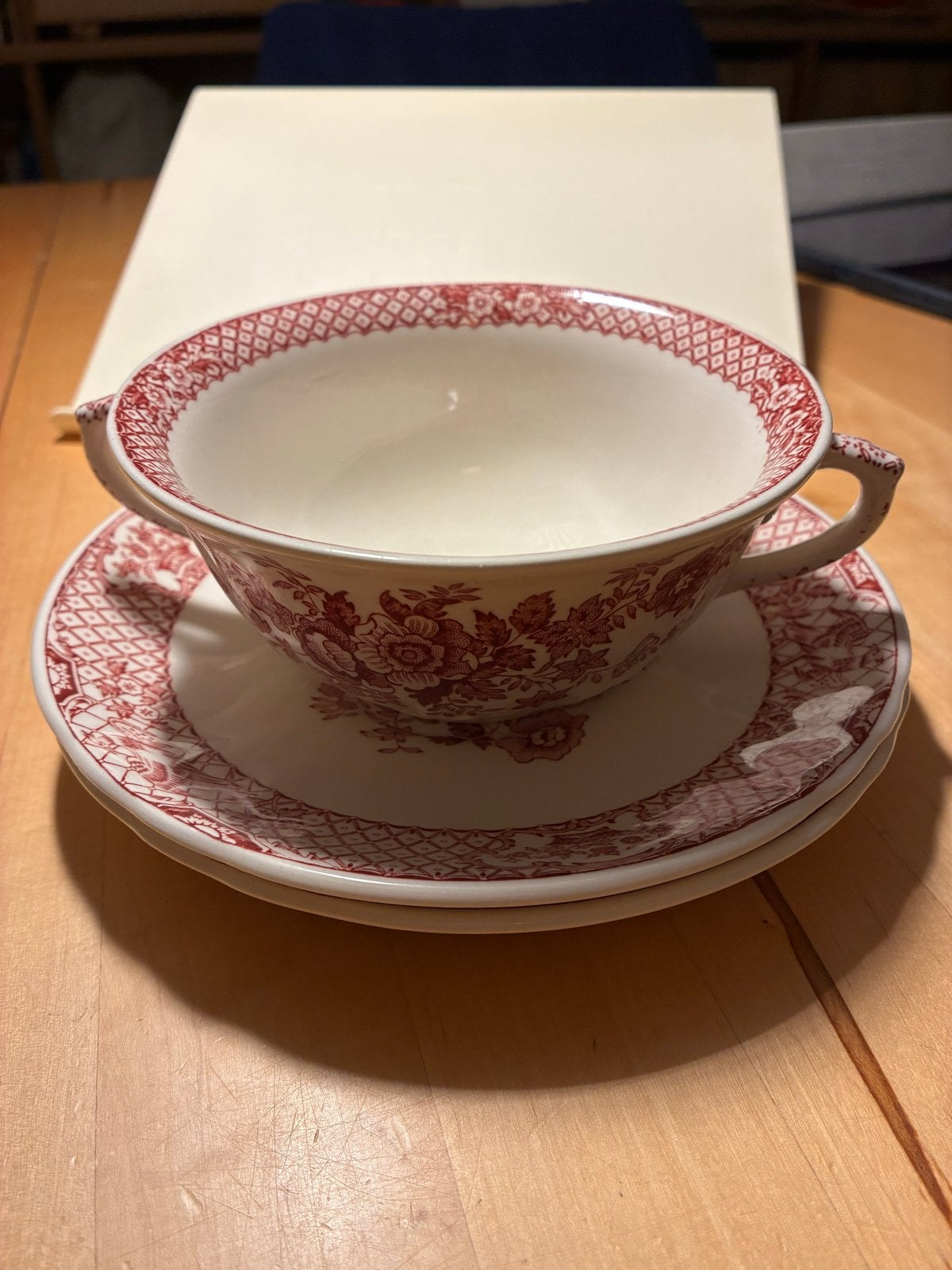 Mason's Patent Ironstone China soepkom met schotels, Antiek en Kunst, Ophalen of Verzenden