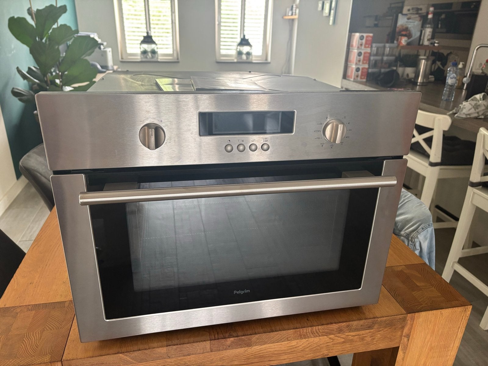 Pelgrim MAG590RVS Inbouw Combimagnetron, Witgoed en Apparatuur, Magnetrons, Gebruikt, Inbouw, Combimagnetron, 45 tot 60 cm, Grill
