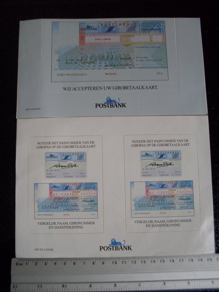 3x sticker postbank vergelijk naam gironummer handtekening, Verzenden, Zo goed als nieuw, Bedrijf of Vereniging