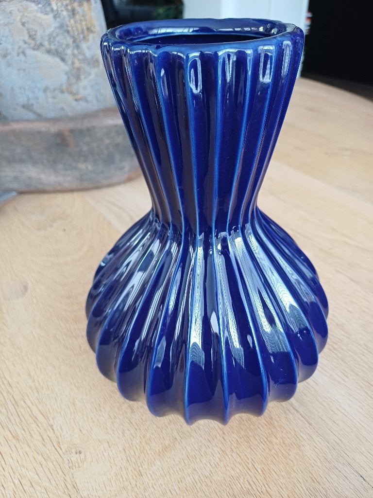 Blauw vaasje, Huis en Inrichting, Woonaccessoires | Vazen, Ophalen, Blauw, Aardewerk of Porselein, Zo goed als nieuw