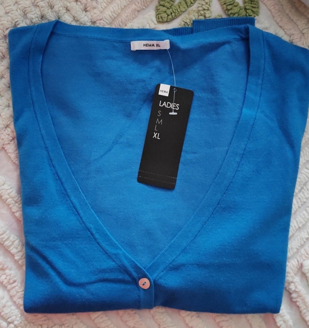 Hema dames vest XL 80% katoen 20% polyamide nieuw, Ophalen of Verzenden, Nieuw, Maat 46/48 (XL) of groter, Blauw