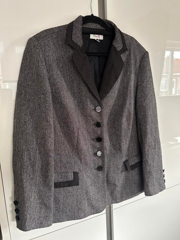 Oscar B. Grijze witte Blazer - Maat 4XL / 48, Ophalen of Verzenden, Zo goed als nieuw, Maat 46/48 (XL) of groter, Grijs