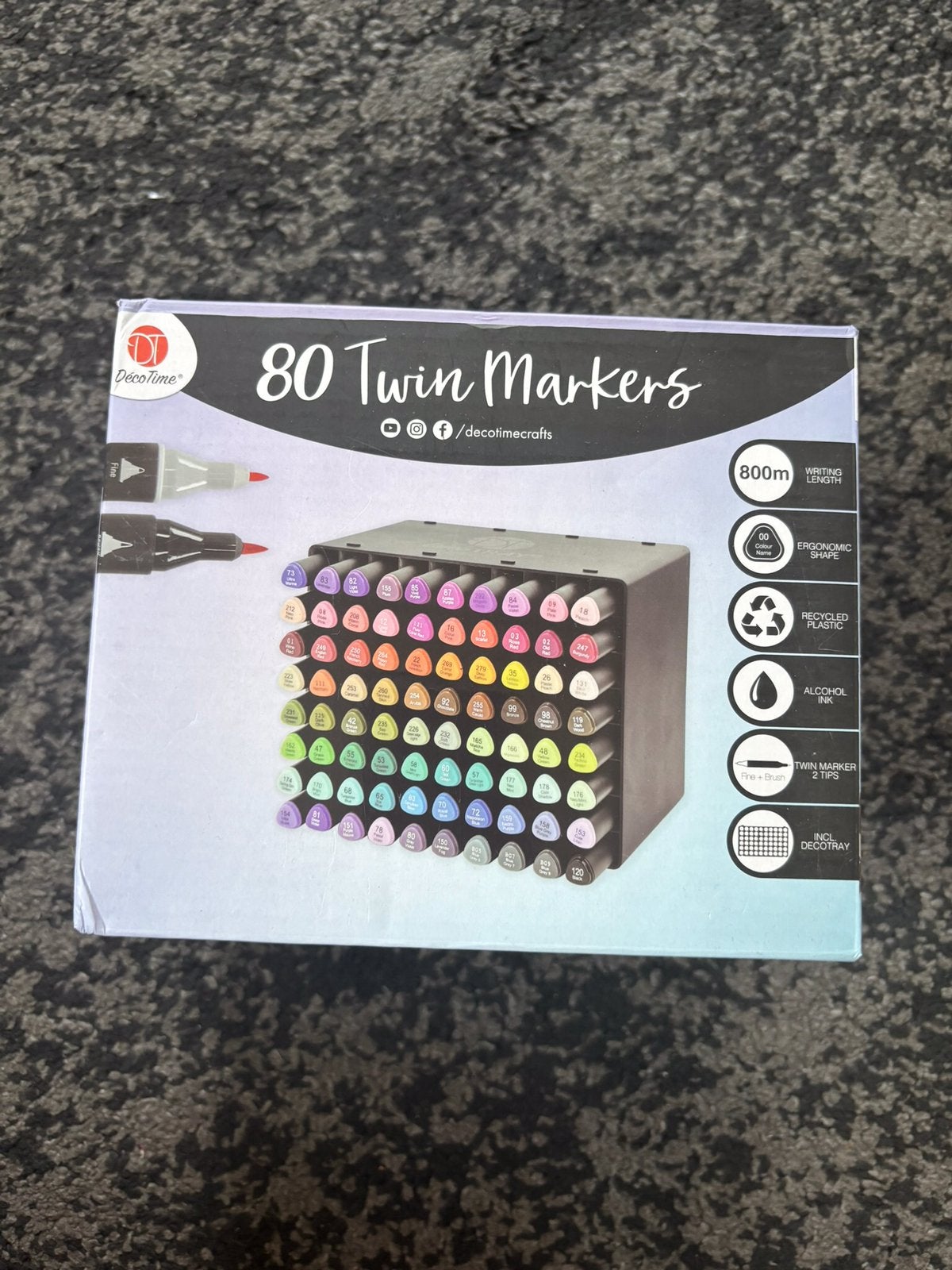 DécoTime Twinmarkers Alcohol markers 80 stuks nieuw, Ophalen of Verzenden, Nieuw, Potlood of Stift