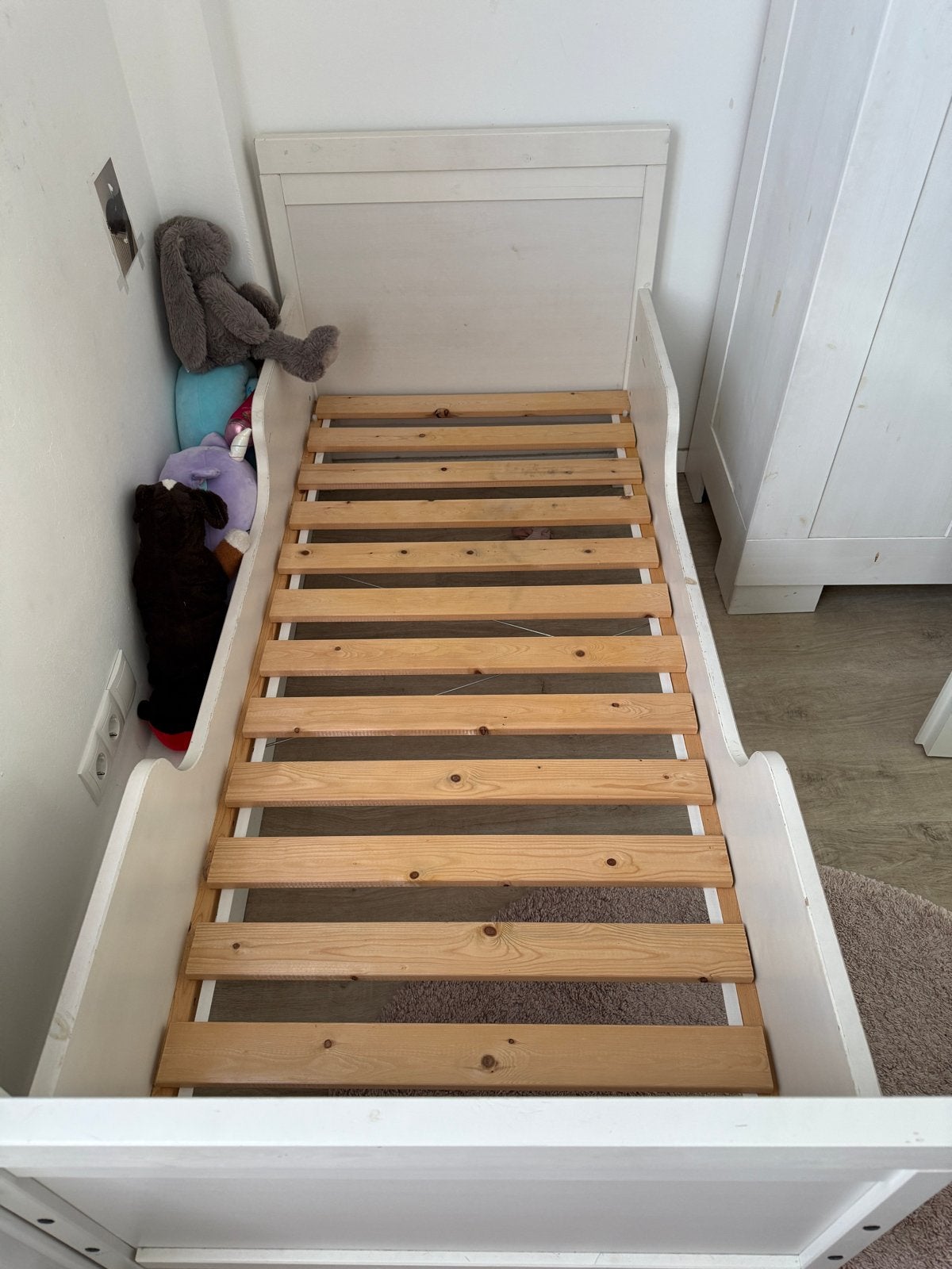 IKEA Sultan Lade kinderbed met lattenbodem, Ophalen, Gebruikt, Wit, 190 cm of minder