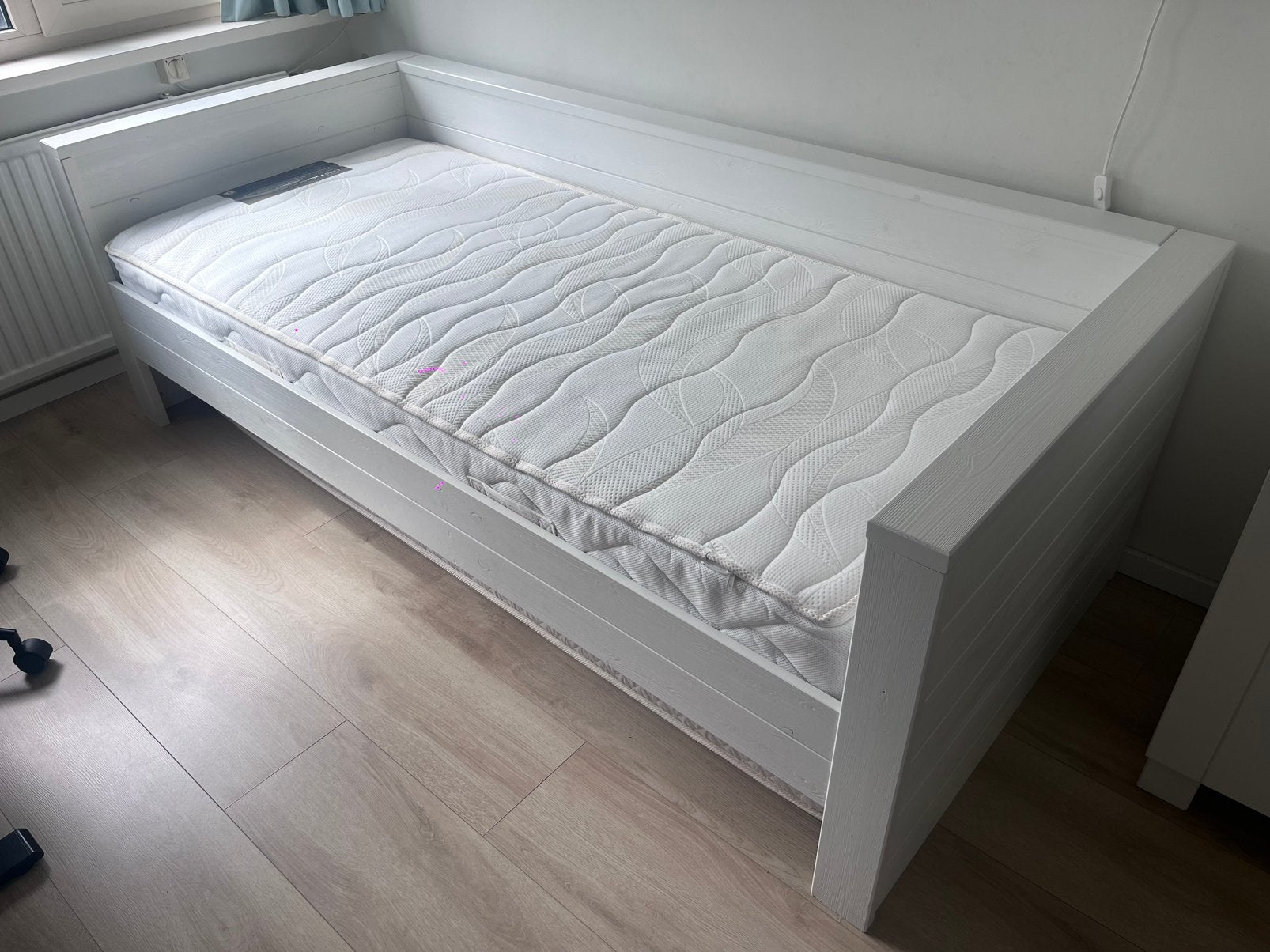 Woood Bed 90 x 200, Ophalen, 85 tot 100 cm, Gebruikt, Lattenbodem