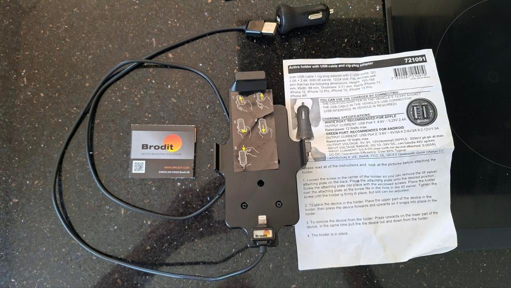 Brodit actieve houder iPhone SE 2022 SE2020 6-7-8, Ophalen of Verzenden, Zo goed als nieuw, Telefoonhanger of Accessoire